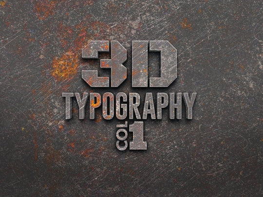 
									Rusty Metallic 3D Typography Font Effect PSD Template