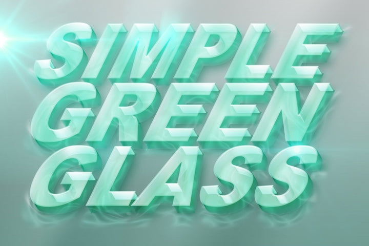 
									Simple Green Glass 3D Crystal Font Effect PSD Template