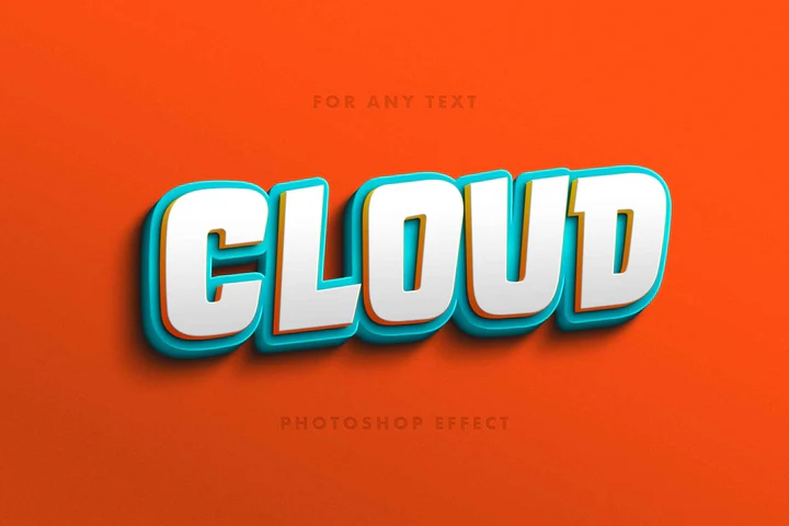 
									Sky Blue Cloud Font Effect PSD Template