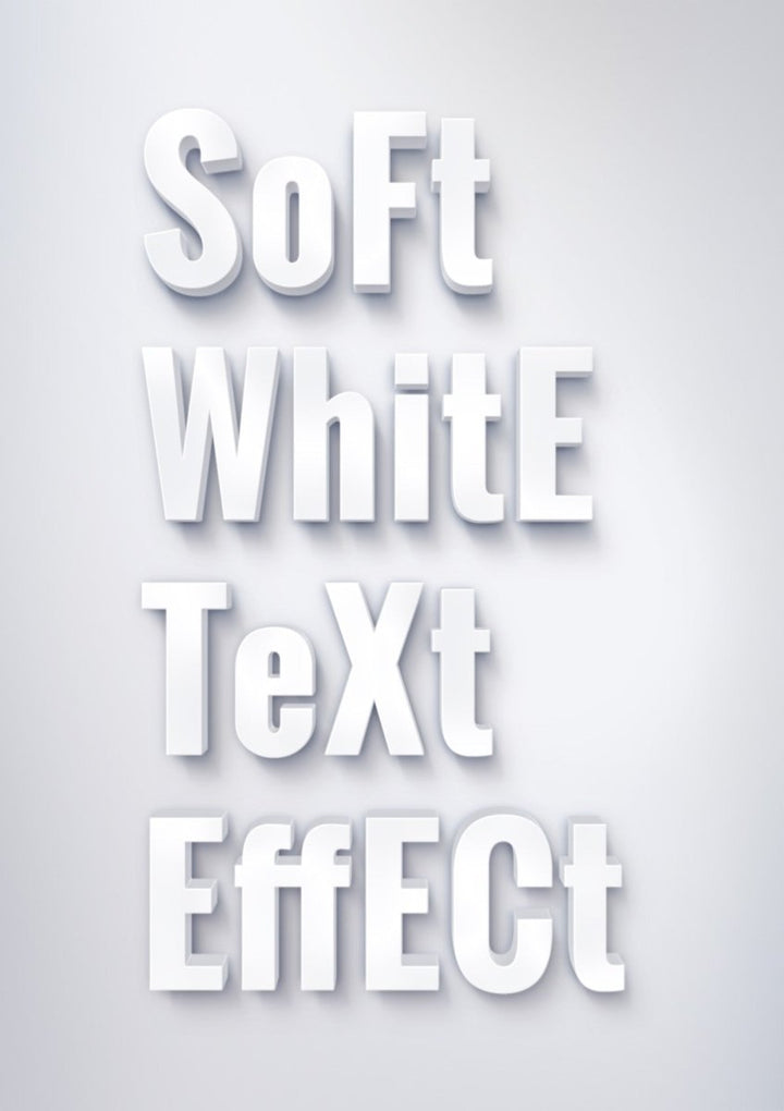 
									Soft white shadows Font Effect PSD Template