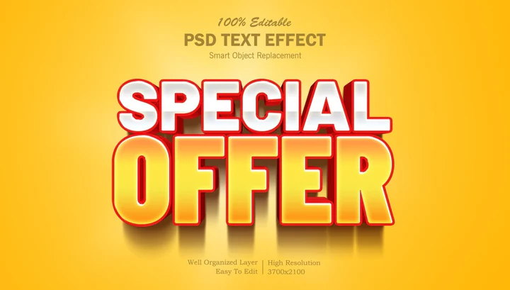 
									Special Offer Announcement  3D Font Effect PSD Template