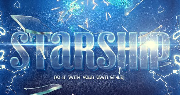 
									Starship Galactic Gleam Font Effect PSD Template