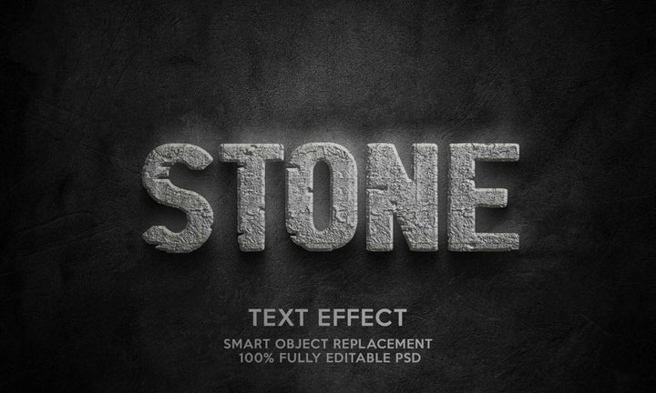 
									Stone Textured Font Effect PSD Template