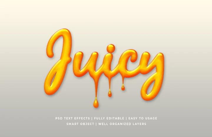 
									Succulent Drip Juicy Font Effect PSD Template