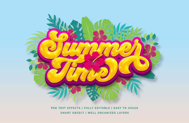 
									Summer Time Bloom Font Effect PSD Template