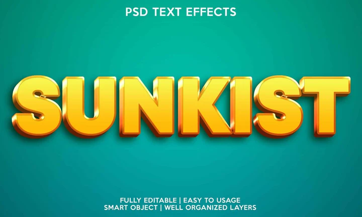 
									Sunkist Vibrant 3D Font Effect PSD Template