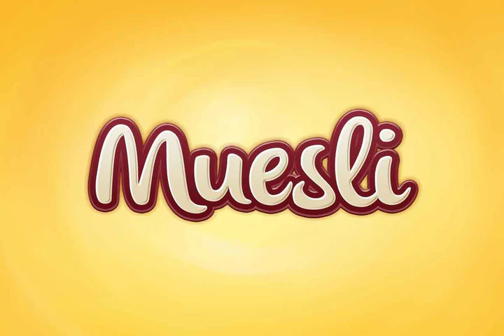 
									Sunrise Delight A Muesli Artwork Font Effect PSD Template