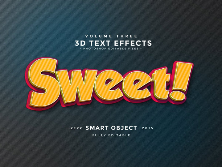 
									Sweet 3D Gradient Font Effect PSD Template