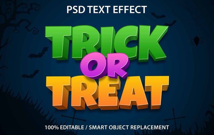 
									Trick Or Treat Spooky Font Effect PSD Template