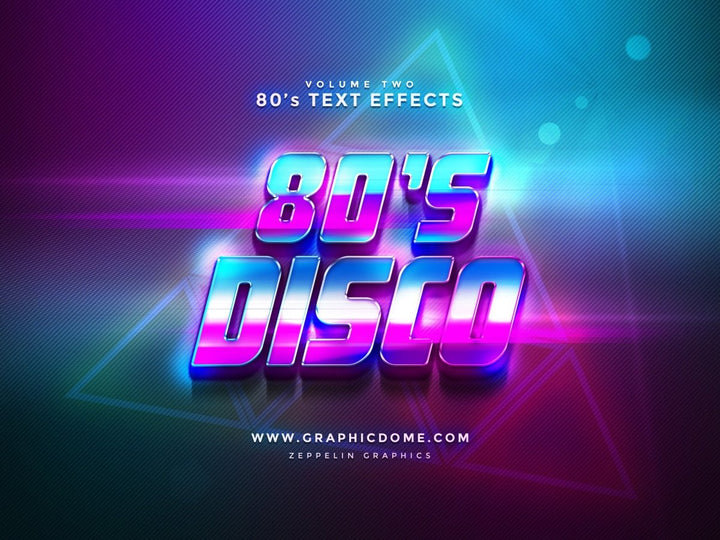 
									Vibrant 80’s Disco Font Effect PSD Template