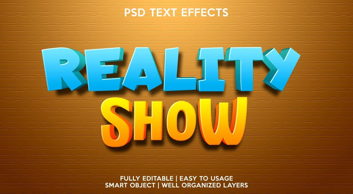 
									Vibrant reality Show Font Effect PSD Template