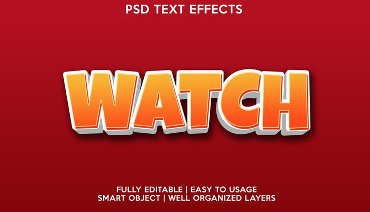 
									Vibrant Watch 3D Font Effect PSD Template