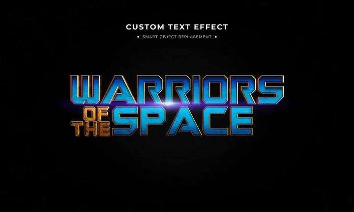 
									Warriors of the space Font Effect PSD Template