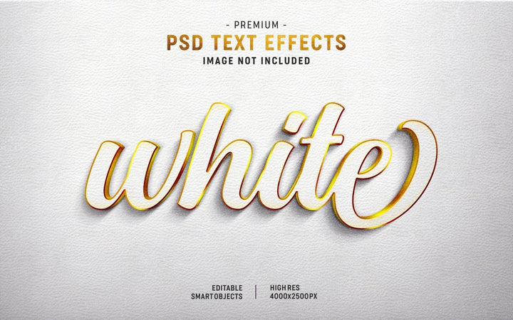 
									White Elegant Gold Font Effect PSD Template