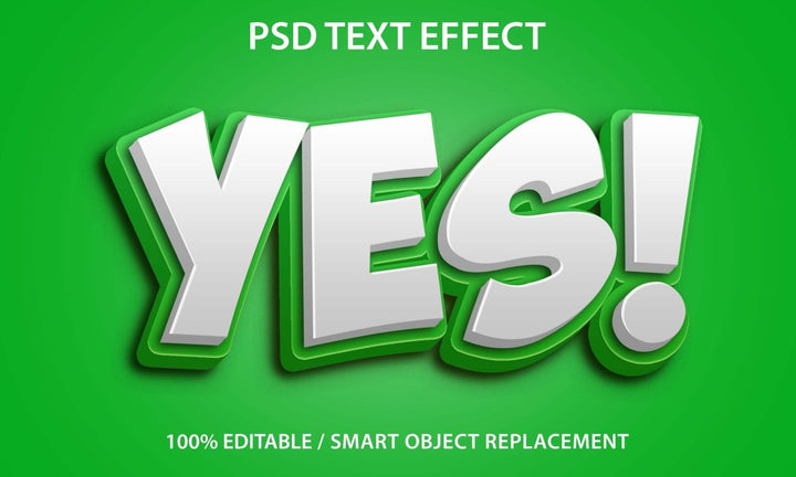 
									Yes! Green Gusto Font Effect PSD Template