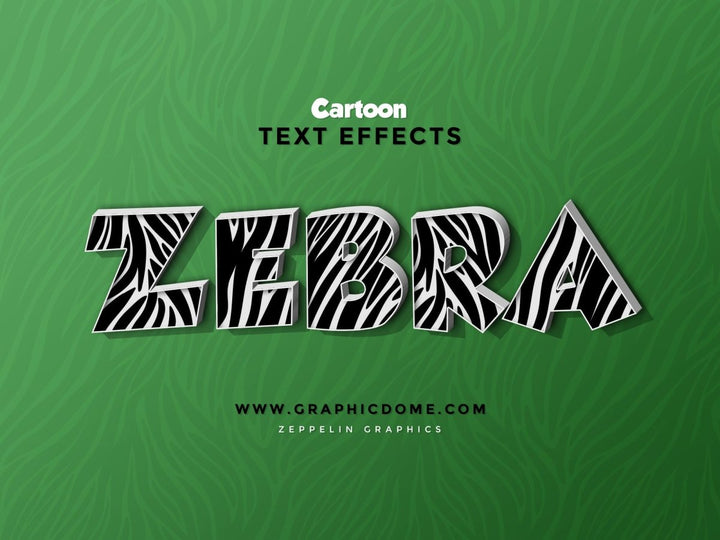 
									Zebra Striped 3D Font Effect PSD Template